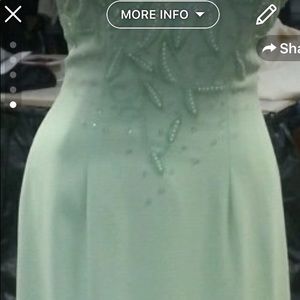 Light Green Prom Gown with Scarf